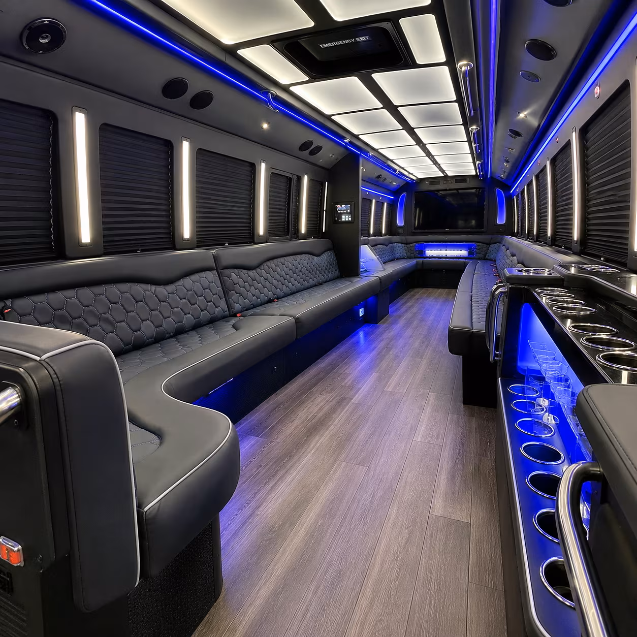 round rock party bus rental interior